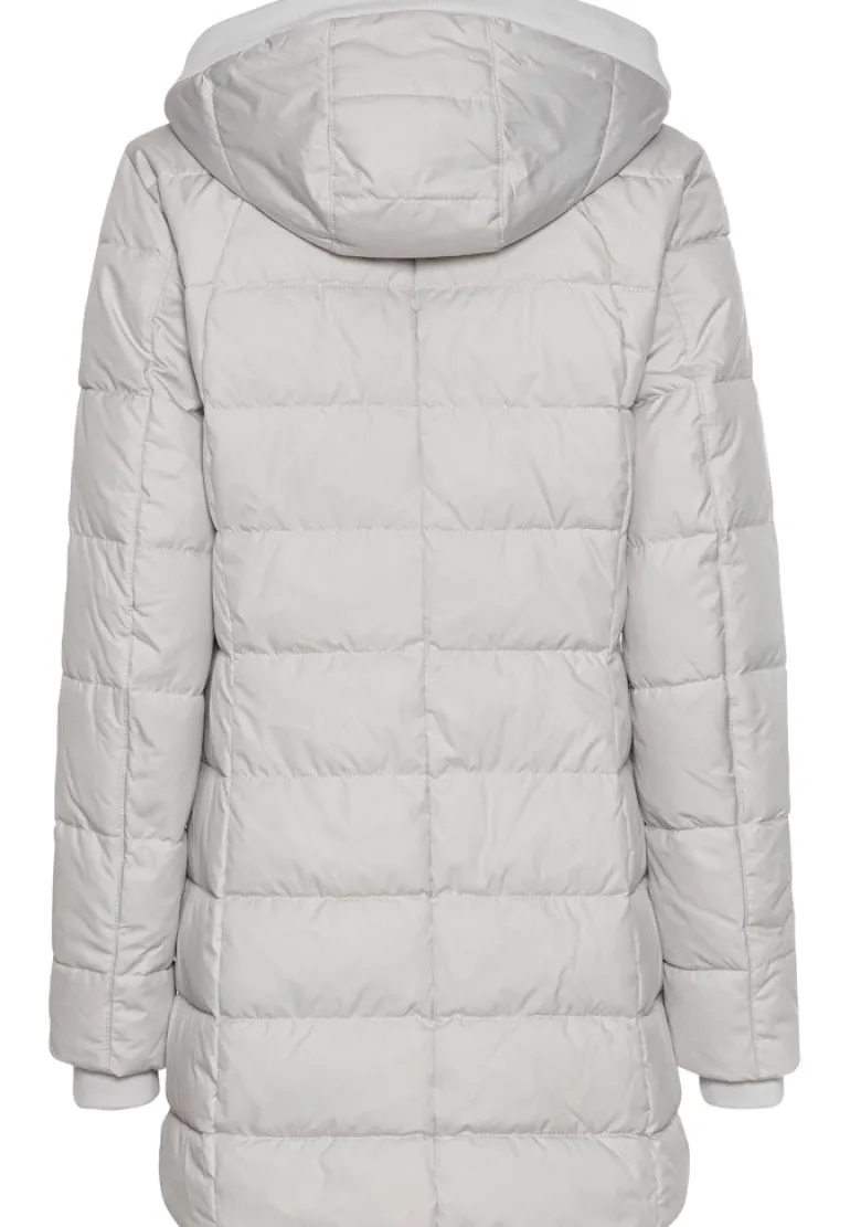 Gesteppte Jacke mit abnehmbarer Kapuze silver