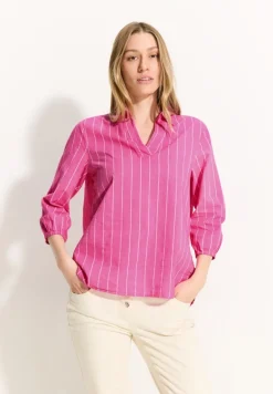 Gestreifte Bluse bloomy pink