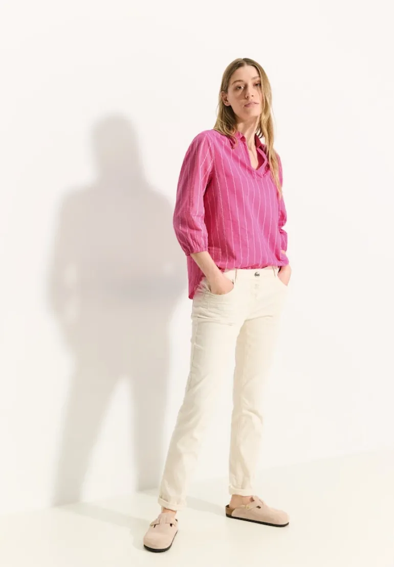 Gestreifte Bluse bloomy pink