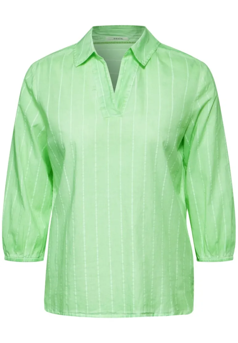 Gestreifte Bluse matcha lime