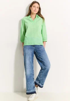 Gestreifte Bluse matcha lime