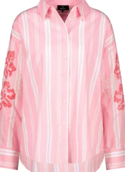 Gestreifte Bluse mit Pailletten pink smoothie gemustert