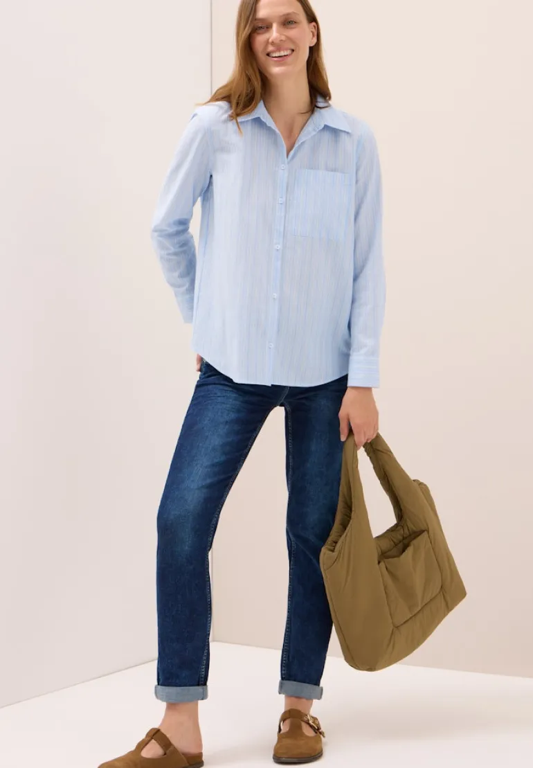 Gestreifte Hemdbluse light sky blue