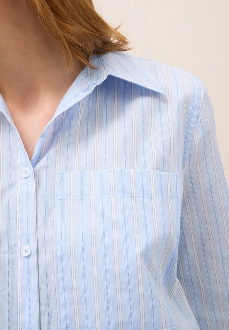 Gestreifte Hemdbluse light sky blue