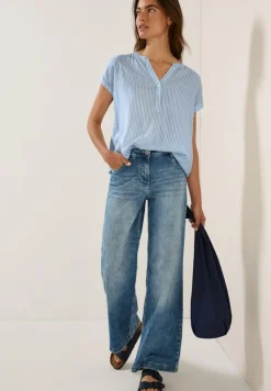 Gestreifte Kurzarmbluse blouse blue