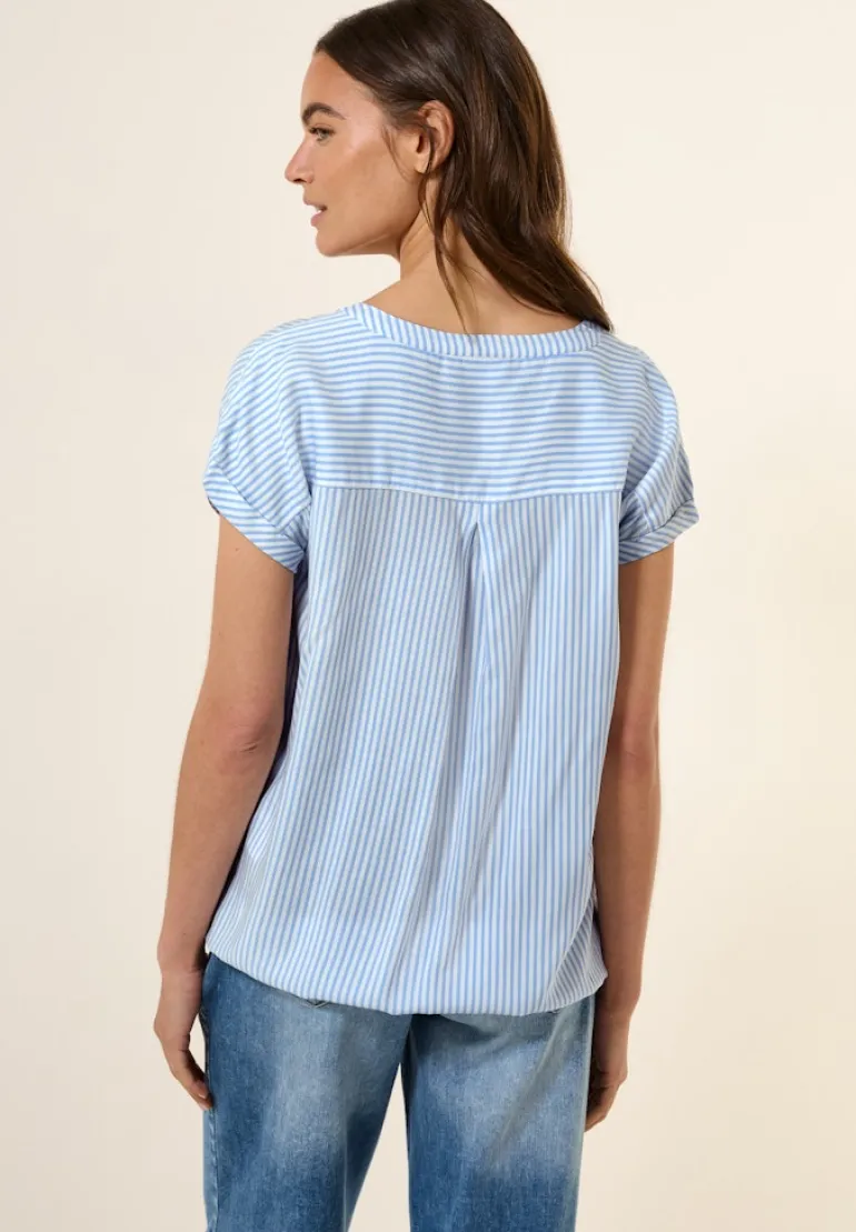 Gestreifte Kurzarmbluse blouse blue
