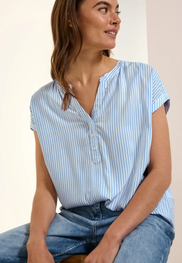 Gestreifte Kurzarmbluse blouse blue