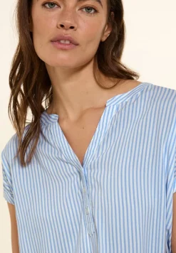 Gestreifte Kurzarmbluse blouse blue
