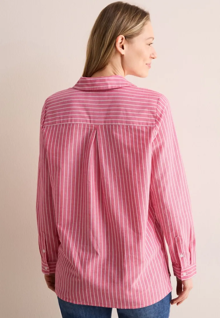 Gestreifte Oxford Bluse granita red