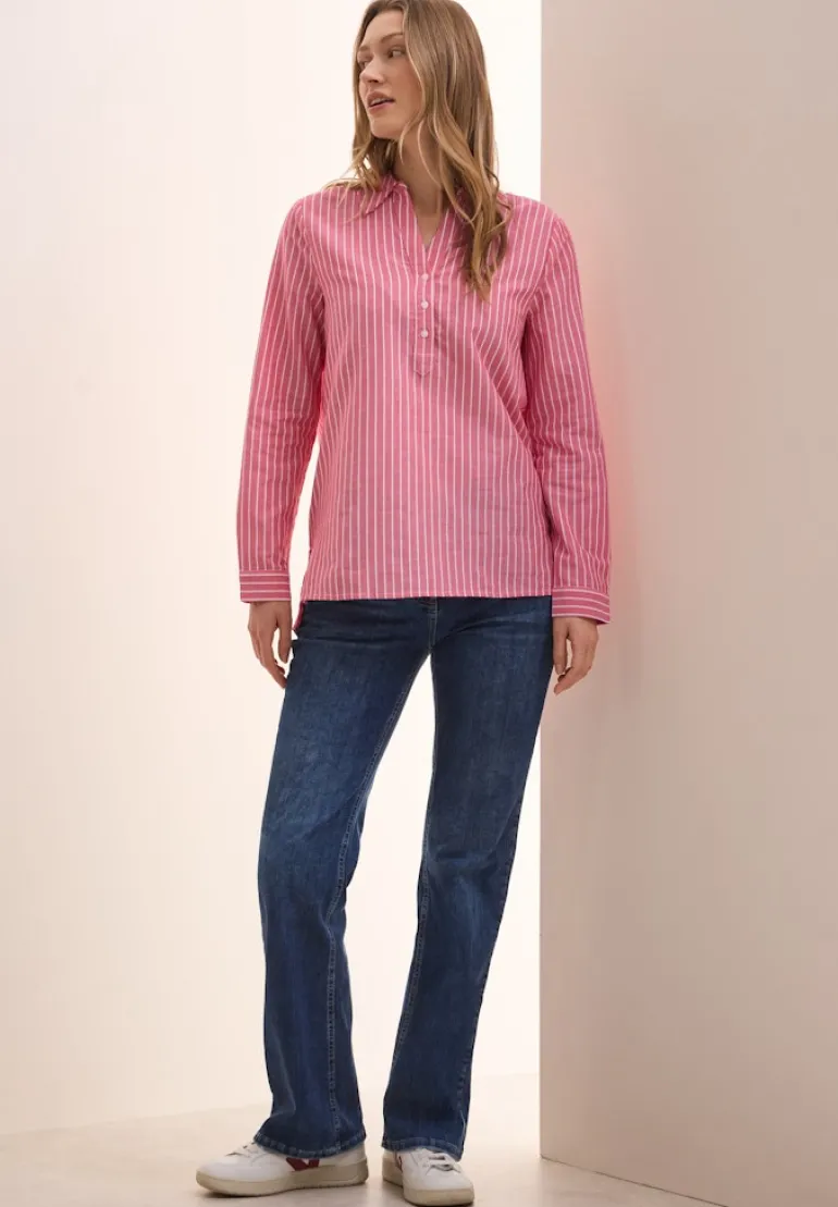 Gestreifte Oxford Bluse granita red