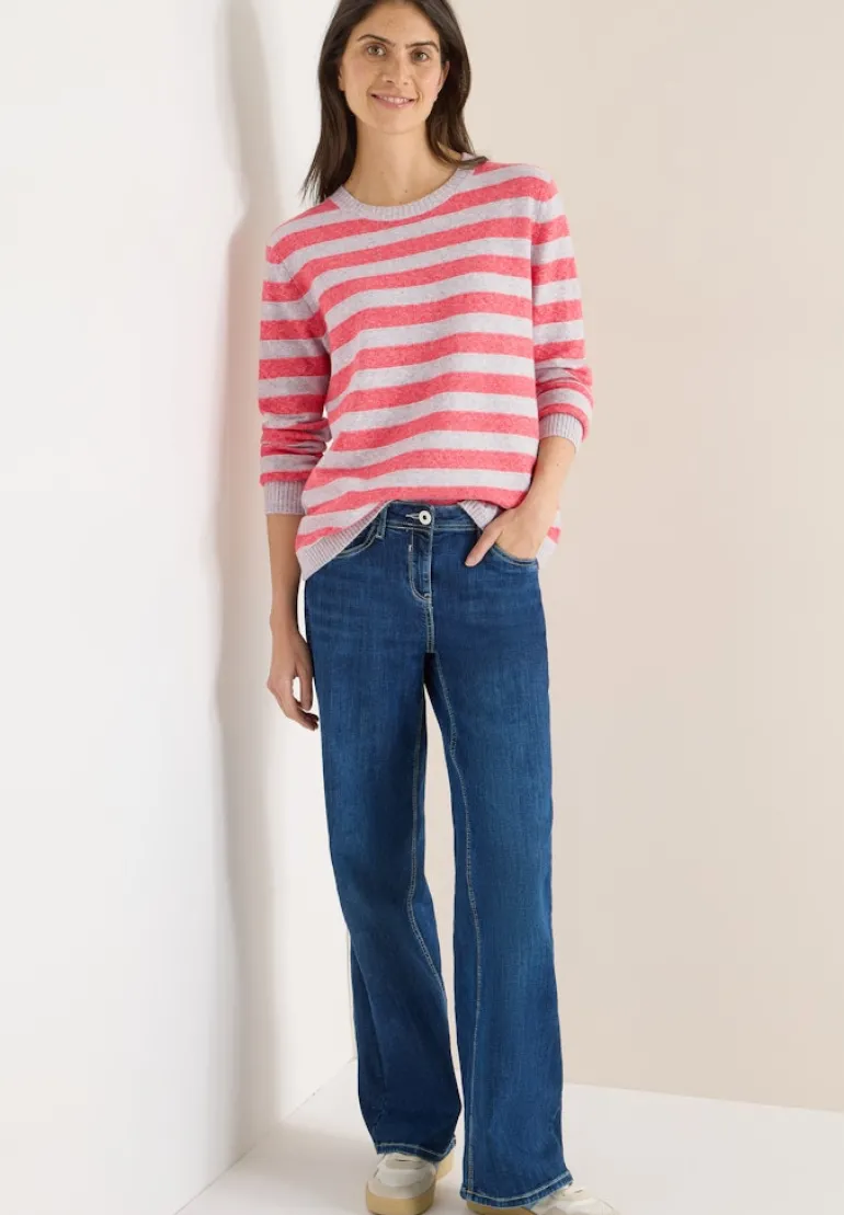 Gestreifter Melange Pullover pumkin orange