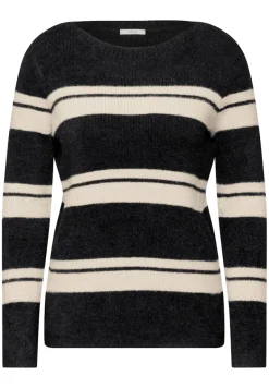 Gestreifter Pullover black