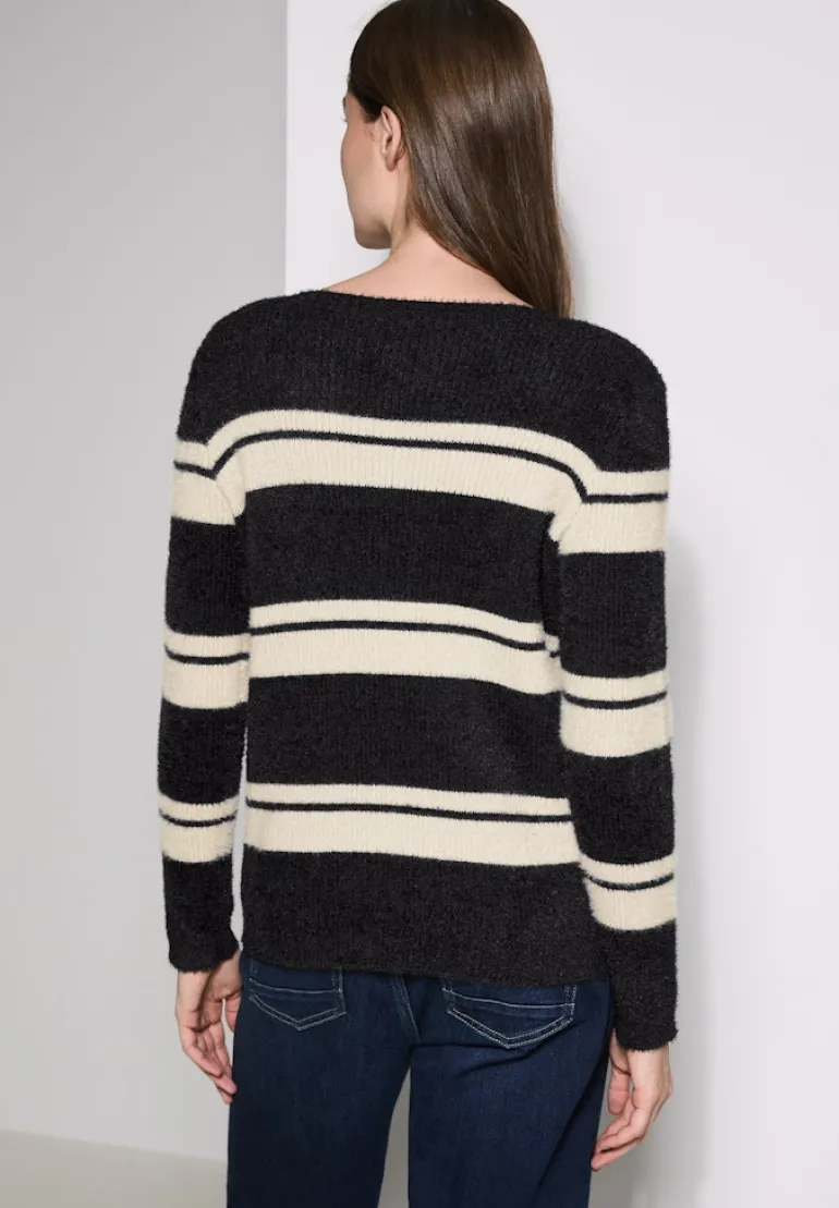 Gestreifter Pullover black