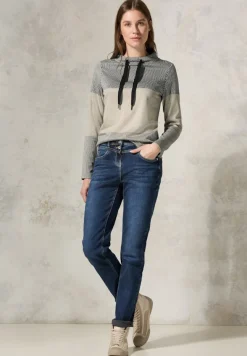 Gestreiftes Colorblock Shirt light hazel beige