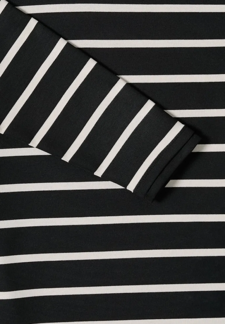 Gestreiftes Kapuzenshirt black