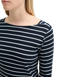 Gestreiftes Langarmshirt mit Bio-Baumwolle navy white stripe