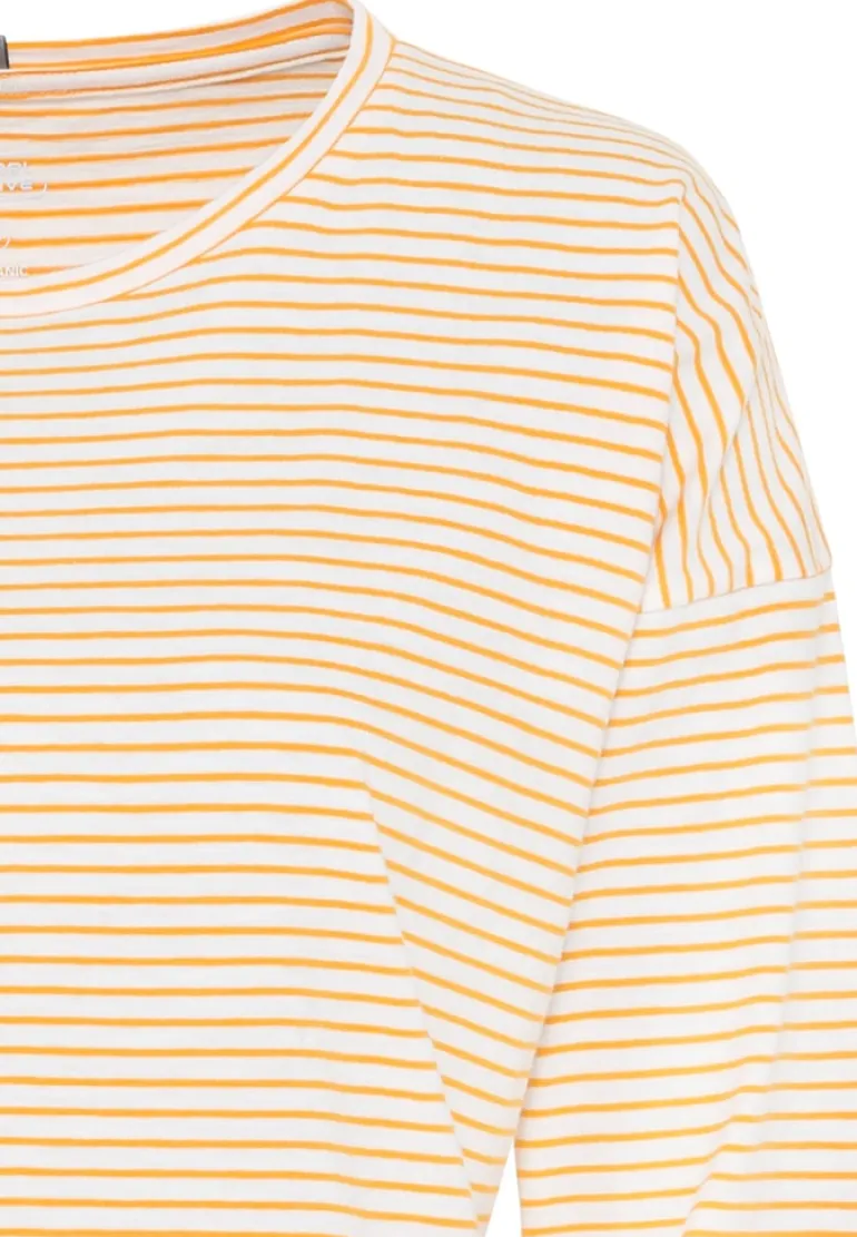 Gestreiftes Longsleeve aus Organic Cotton sun orange