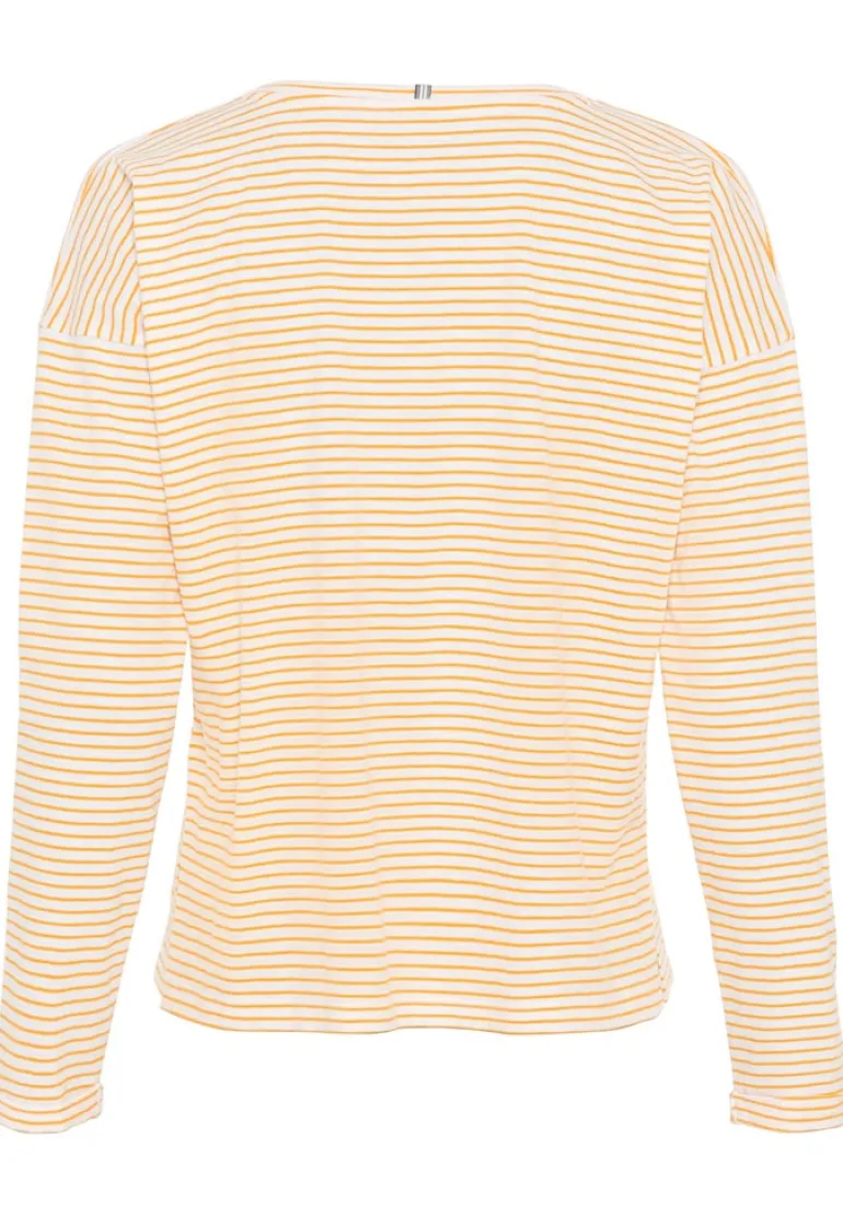 Gestreiftes Longsleeve aus Organic Cotton sun orange