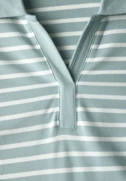 Gestreiftes Piquée Poloshirt cool salvia green