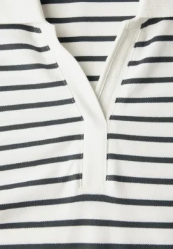 Gestreiftes Piquée Poloshirt vanilla white