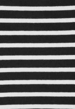 Gestreiftes Rollkragenshirt black
