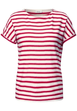 Gestreiftes Strukturshirt glazed apple red