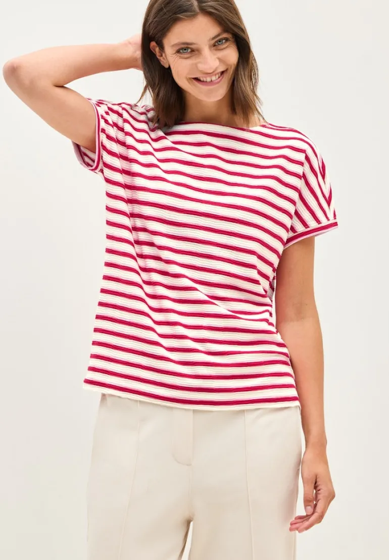Gestreiftes Strukturshirt glazed apple red