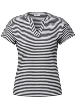Gestreiftes Strukturshirt urban navy blue