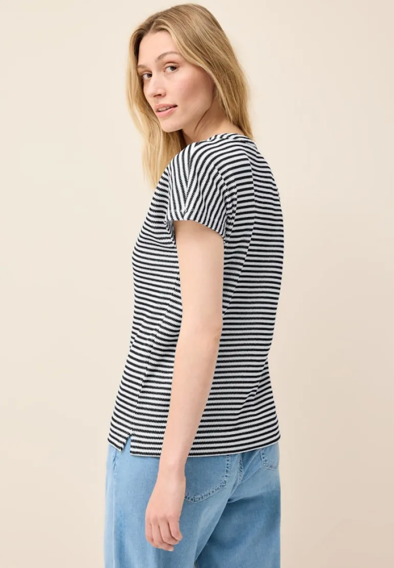 Gestreiftes Strukturshirt urban navy blue