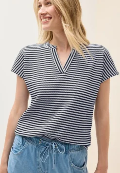 Gestreiftes Strukturshirt urban navy blue
