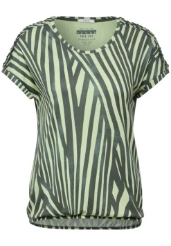 Gestreiftes T-Shirt cool khaki