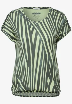 Gestreiftes T-Shirt cool khaki