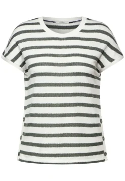 Gestreiftes T-Shirt vanilla white