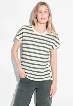 Gestreiftes T-Shirt vanilla white