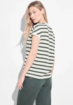 Gestreiftes T-Shirt vanilla white