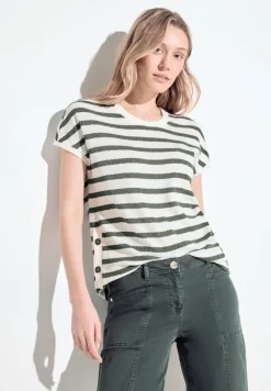 Gestreiftes T-Shirt vanilla white