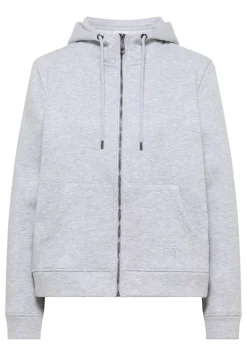 Glitzernde Hoodie Sweatjacke luna grey melange
