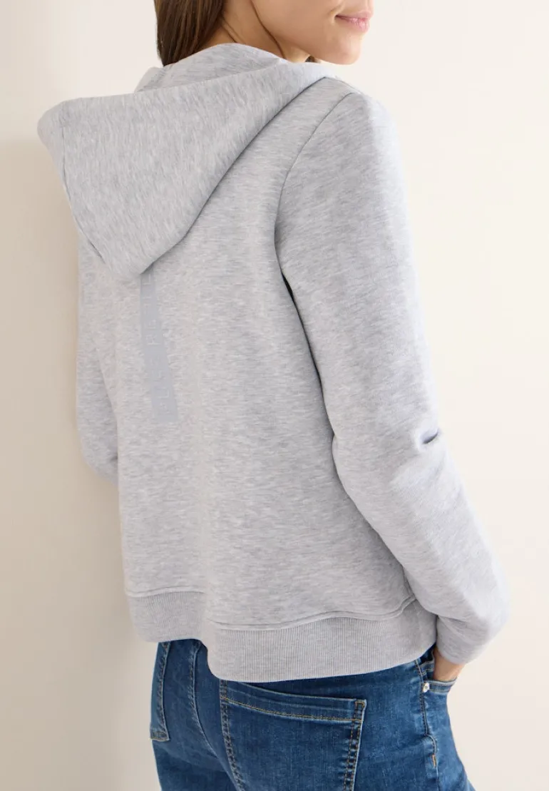 Glitzernde Hoodie Sweatjacke luna grey melange