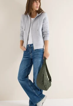 Glitzernde Hoodie Sweatjacke luna grey melange
