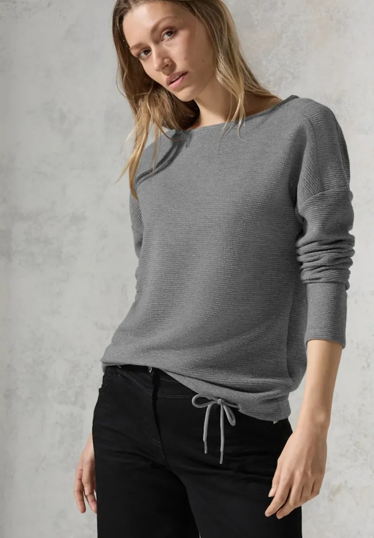 Glitzerndes Ottoman Shirt platinum grey mel.