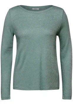 Glitzerndes Shirt glaced salvia green