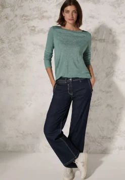 Glitzerndes Shirt glaced salvia green