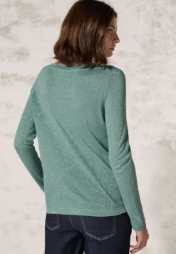 Glitzerndes Shirt glaced salvia green