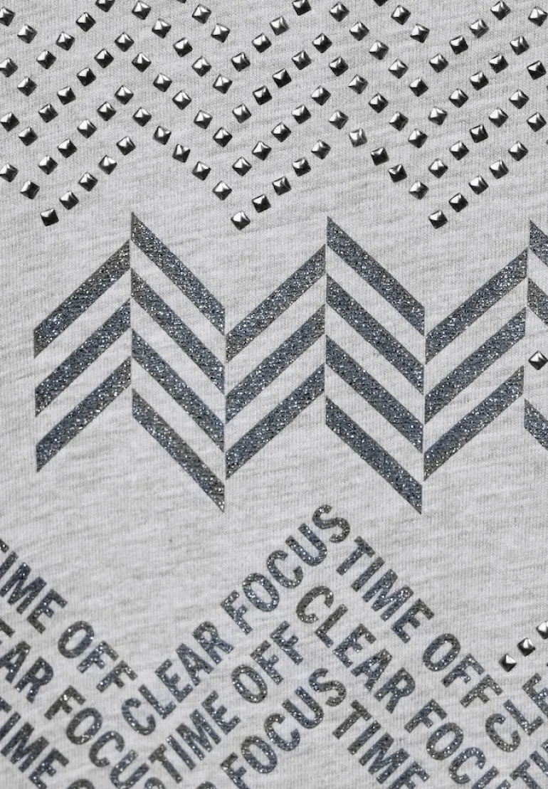 Glitzerprint T-Shirt mineral grey melange
