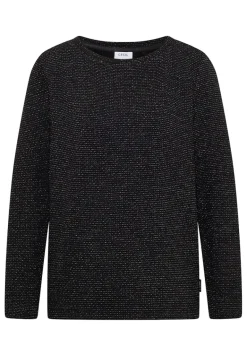Glitzer Strukturshirt black