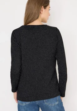 Glitzer Strukturshirt black