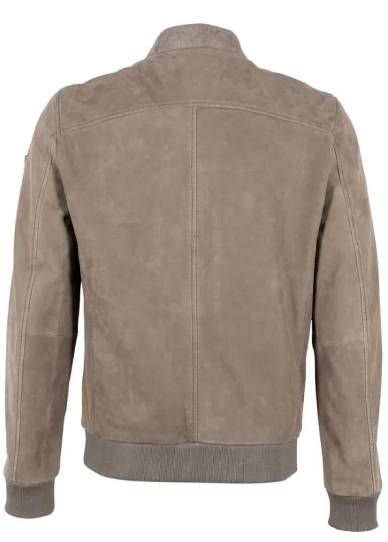 GMBerret LNUV Lederjacke grey-green