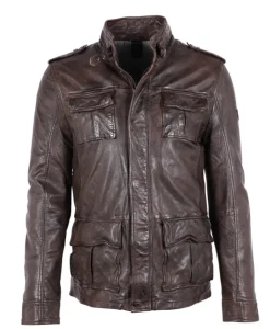 GMTasdo- Lederjacke chestnut