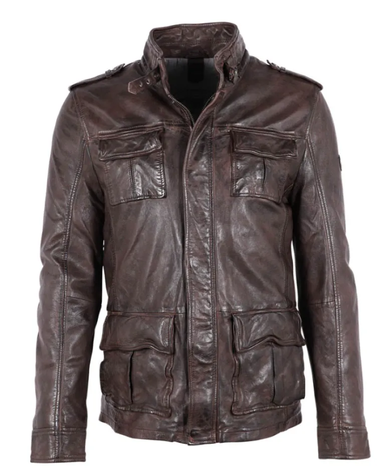GMTasdo- Lederjacke chestnut