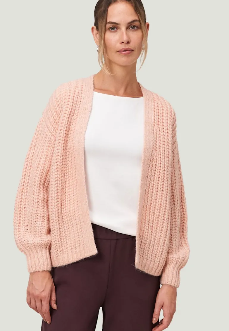 Grobstrickjacke offener Style light rose melange